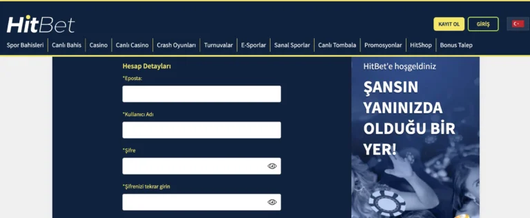 Hitbet Kayıt Ekranı